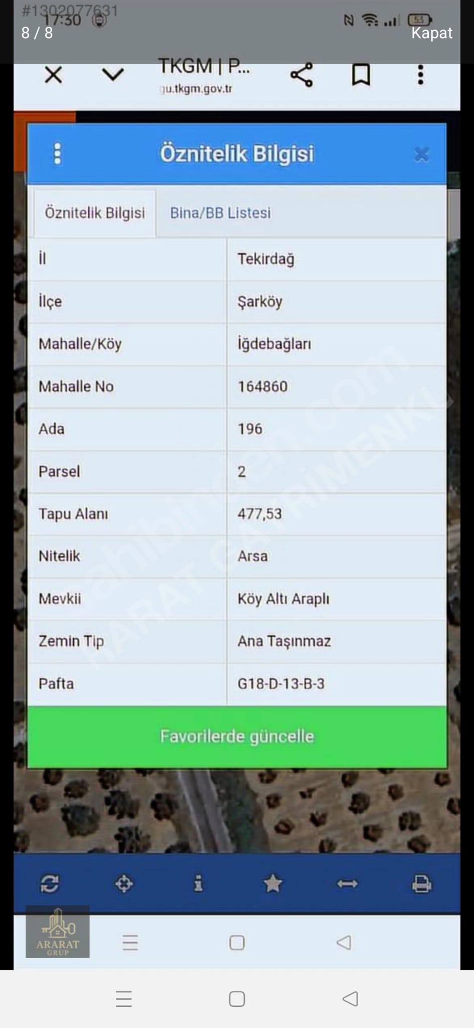 ŞARKÖY DE İGDEDE BAĞLARINDA SAHİBİN 2 KAT İMARLI ARSA VİLLALIK